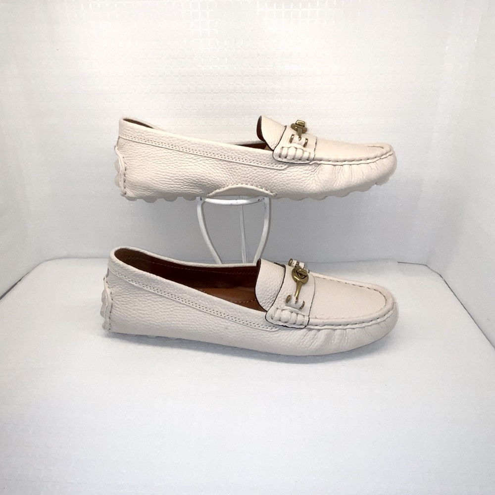 COACH LEATHER BEIGE MOCCASIN